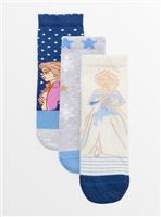 Disney Frozen Ankle Socks 3 Pack 3-5.5