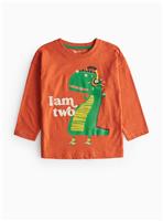 I Am 2 Slogan Orange Long Sleeve T-Shirt 1-2 years