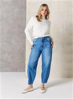 EVERBELLE Mid Wash Barrel Leg Denim Jeans 6