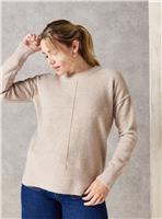 EVERBELLE Stone Seam Detail Cable Knitted Jumper M