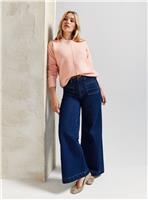 EVERBELLE Pink Seam Detail Cable Knitted Jumper S
