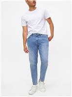 Blue Mid-Wash Tapered Jeans 34R