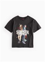 Stranger Things Black Graphic Print T-Shirt 6 years