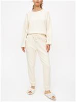 Cream Brushed Scuba Coord Pyjama Bottoms L
