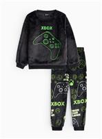 XBOX Black Printed Slinky Fleece Pyjamas 5-6 years