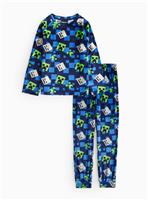 Minecraft Character Printed Blue Slinky Pyjamas 8-9 years