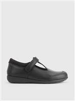 START-RITE Globe Black Leather Dual Fit T Bar School Shoes 11 Infant