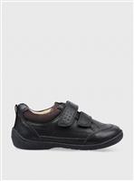 START-RITE Zig Zag Leather Rip Tape Black Leather School Shoes 8 Infant