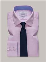 HAWES & CURTIS Pink Herringbone Slim Shirt Contrast Detail 16 - 34