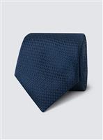 HAWES & CURTIS Plain Textured Silk Tie Navy One Size