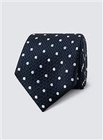 HAWES & CURTIS Spot Silk Tie Navy & White One Size