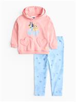 Bluey Pink Hoodie & Blue Leggings Set 2-3 years