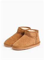 totes Tan Suede Faux Fur Lined Slipper Boots Large
