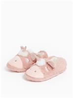 Pink Novelty Unicorn Design Faux Fur Full Slippers 12-13 Infant