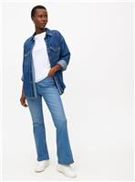 Mid Denim Lift & Shape High Waisted Flared Jeans 22R