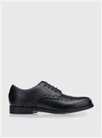 START-RITE Brogue Jnr Black Leather Lace Up School Shoes 13 Infant