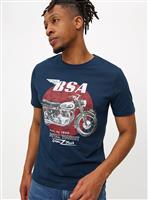 Navy BSA Motorcycle Graphic T-Shirt S