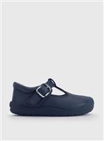 START-RITE Travel Navy Soft Leather T Bar First Steps Shoes 6 Infant