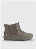 START-RITE First Chelsea Taupe/Mushroom Leather Zip Up Boots 4.5 Infant