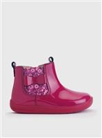 START-RITE Wonderland Cherry Red Patent Leather Zip Up First Chelsea Boots 5 Infant