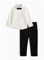 Bow Tie, Shirt & Corduroy Trousers 3-Piece Set 1-2 years