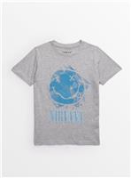 Nirvana Grey Graphic Print T-Shirt 7 years