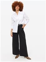 Black Ultra Wide Leg Denim Jeans 16L