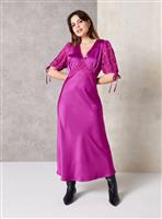 EVERBELLE Pink Lace Detail Satin Tea Dress 20