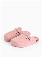 Pink Felt Fleece Lined Clogs 3-4