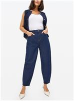 Dark Denim Rinse Barrel Leg Jeans 16R