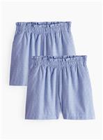 2 Pack Navy Gingham Shorts 8 years