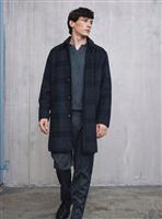 CASUAL FRIDAY CFCOLE Dark Grey Check Relaxed Overcoat S