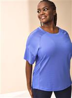 REAKTIV Cobalt Blue Textured Short Sleeve Longline Layering Tee M