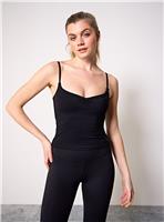 REAKTIV Black Soft Touch Yoga Ruched Detail Co-ord Vest XS
