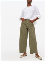 Khaki Relaxed Denim Barrel Leg Jeans 16R