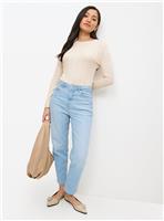Bleach Washed Denim Relaxed Straight Jeans 16S