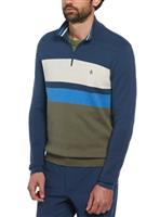 ORIGINAL PENGUIN Colour Block Quarter Zip Long Sleeve Jumper S