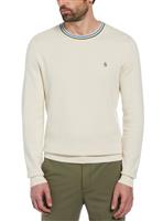 ORIGINAL PENGUIN Sticker Pete Cotton Jumper In Birch XXL