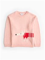 Tu X Scion Christmas Pink Mr Fox Knitted Jumper 4 years