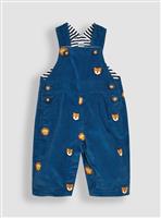 JOJO MAMAN B&Eacute;B&Eacute; Safari Animal Embroidered Dungarees 6-12 months