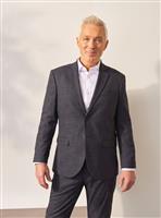UNION WORKS Grey Textured Single Breasted Blazer L