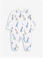 JOJO MAMAN B&Eacute;B&Eacute; Giraffe Print Zip Sleepsuit Blue Up To 3 mths