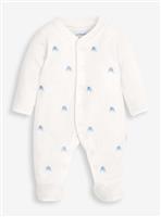 JOJO MAMAN BÉBÉ Elephant Embroidered Sleepsuit Up To 3 mths