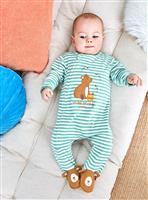 JOJO MAMAN B&Eacute;B&Eacute; Bear Applique Zip Sleepsuit 3-6 months