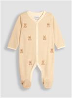 JOJO MAMAN B&Eacute;B&Eacute; Bear Embroidered Sleepsuit Up To 3 mths