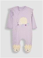 JOJO MAMAN B&Eacute;B&Eacute; Hedgehog Applique Zip Sleepsuit Up To 3 mths