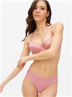Blush Pink Floral Lace Brazilian Knickers 8