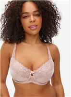 DD+ Mink Floral Lace Non-Padded Underwired Bra 38DD