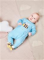 JOJO MAMAN BÉBÉ Bee Applique Zip Sleepsuit Up To 3 mths