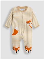 JOJO MAMAN BÉBÉ Fox Applique Zip Sleepsuit Up To 3 mths